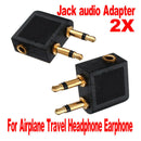 2 pcs Airline Airplane Earphone Headphone Headset Jack Audio Adapter 3.5mm