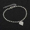 Women Lady Crystal Rhinestone Love Heart Anklet Ankle Bracelet Jewel UKLQ C C3U7