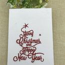 Merry Christmas HAPPY NEW YEAR Cutting Dies Stencil Scrapbooking Card Making