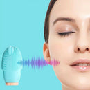 Pink Electric Facial Cleansing Brush Silicone Sonic Vibration Mini Cleanser
