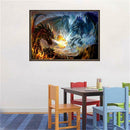 5D DIY Full Drill Square Diamond Painting 2 Dragons Duel Cross Stitch Kit