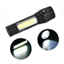 T6 COB Zoomable Light Lamp Torch with LED Flashlight USB Rechargeable NEW