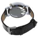 Wristwatch of Music clock skeleton black quartz imitation leather