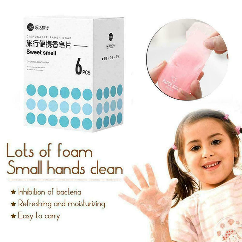 120Pcs Mini Soap Tablets Bath Cleaning Soap Sheet Paper New Soap E3E1