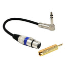 3.5mm Male to 6.35mm Female Adapter Golded Plug and Right Angle 1/4 Inch TRS