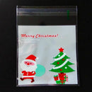 100 pcs Sachets Pouches Santa and Christmas tree packing bag for Cookies Bi