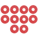 Pack of 10 Guitar Bass Strap Block Rubber Safety Strap Lock Washer Red