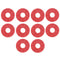 Pack of 10 Guitar Bass Strap Block Rubber Safety Strap Lock Washer Red