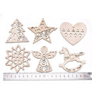 6PCS Christmas Natural Wood Chip Tree Ornament Hanging Pendant Crafts Decor DIY