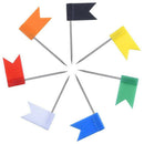 30pcs Flag Head Push Pins Mixed Color Thumbtacks Office School Notice Board Tack