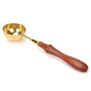 Retro Fire Sealing Wax Stick Metal Brass Spoon Wood Handle Furnace Pot Tool