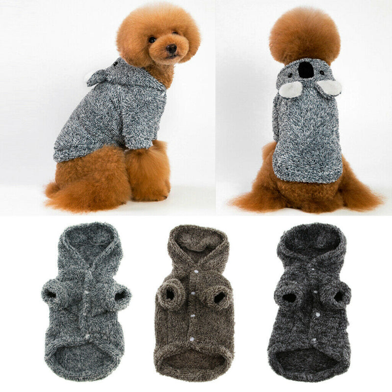 Coral Fleece Teddy Clothes Sloth Bear Dress up Costume Dog Hoodie Black