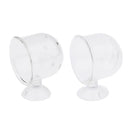 Set of 2, Aquarium Fish Tank Feeding Glass Cup Aquatic Plant Crystal Holder