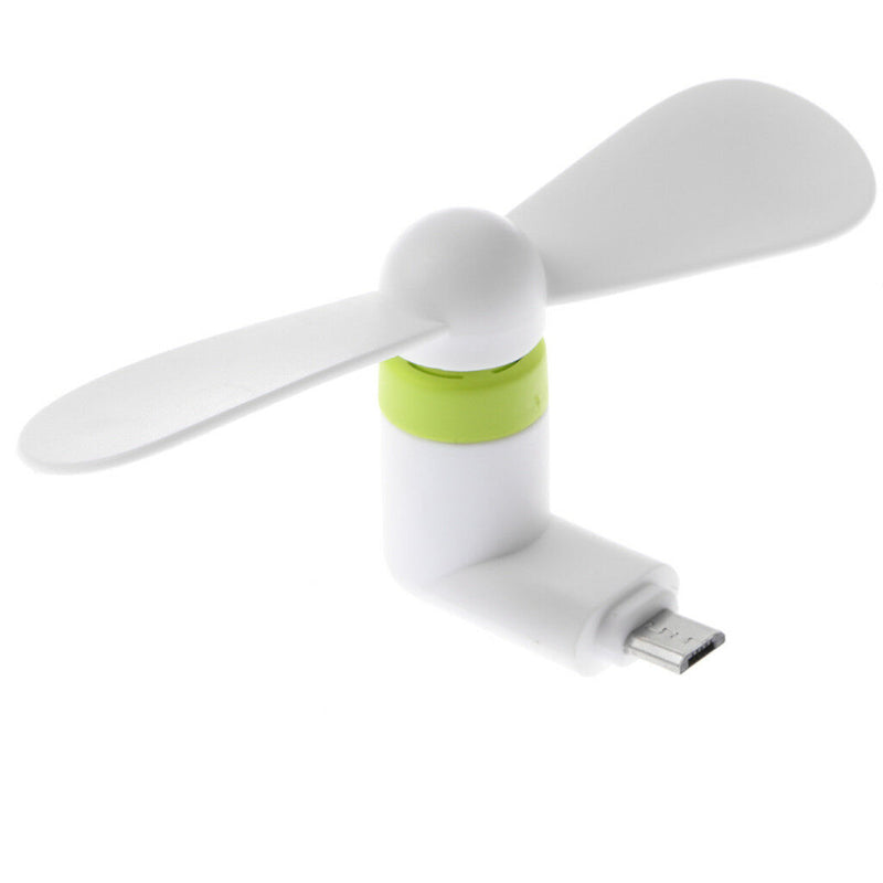 Mini Portable Power Small Micro USB Cooling Fan For Android Cell Phone White
