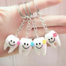 20 pcs Keychain Key Ring Hang Tooth Shape Cute Dental Gift F9F3