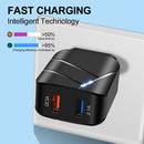 28W USB Charger Quick Charge 3.0 Wall Charger for Phone Tablet (EU Black)
