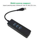 High Speed 3 Ports Usb 3.0 Hub 10/100/1000 Mbps To Rj45 Gigabit Ethernet La