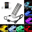 Car LED Strip Light, RGB 4pcs 48LED Multicolor Music Car Interior Lights Un