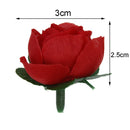 50pcs 3cm Artificial Silk Rose Bud Flower Heads Wedding Home DIY Decor Craft Red