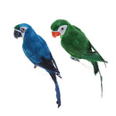 2pcs Blue and Green Handcraft Foam Parrot Birds Ornament Fits for Balcony, Tree,