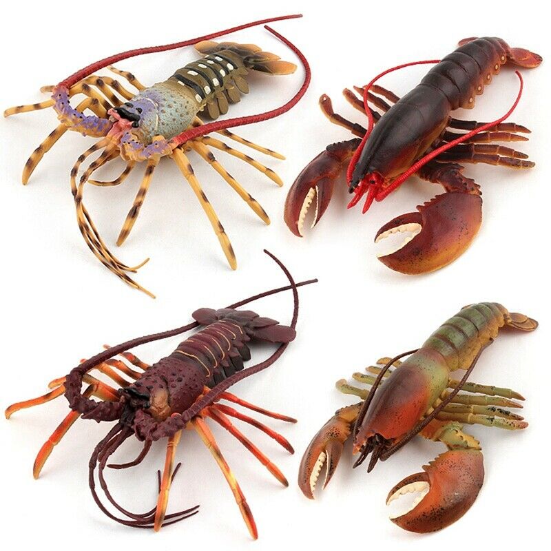 Realistic Solid Underwater World Animals Models Lifelike Large Size Lobster U4B9