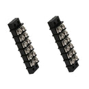 2x 30A DC 12V 6 Position Dual Row Terminal Strip Barrier Block Bus Bar