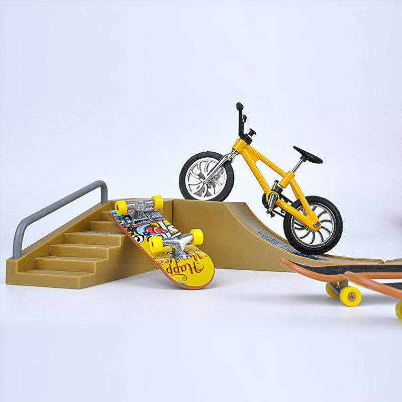 8pcs Mini Finger Toys Fingerboard Skateboards Bike Scooter Tiny Swing Board,
