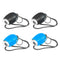 4x Portable Mini Digital Projection Clock Red Light Keychain Blue & Gray