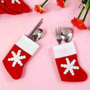 5pcs spoon and fork covers Christmas tableware Xmas Ornaments snowflake soc T6Y5