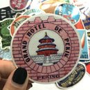 55pcs Nostalgic Hotel Stickers Graffiti Theme For Skateboard Motorcycle Luggage