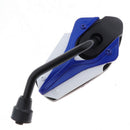 Universal Motorcycle Dirt bike ATV Scooter 10mm Rear View Side Mirror Blue