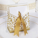 100Pcs Wedding Favour Candy Boxes Bags with Ribbon Sweet Cake Gift Party De D5J1