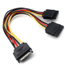 SATA Power Y Splitter Cable Adapter - M/F (Power Cable) 13cm. New Kit
