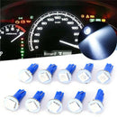 10Pcs T5 5050 LED Instrument Panel Cluster Dash Light Bulb Twist Socket White OZ