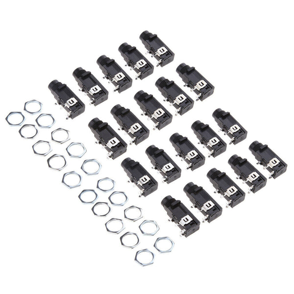 20 Pieces NEW 6.35MM 1/4 inch Mono Female Jack Plug Connector