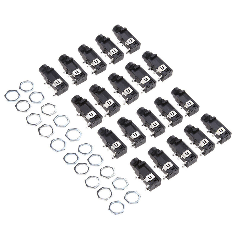 20 Pieces NEW 6.35MM 1/4 inch Mono Female Jack Plug Connector