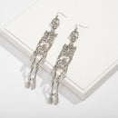 Fashion Exaggerated Halloween Alloy Human Skeleton Earrings Long Pendant Ea