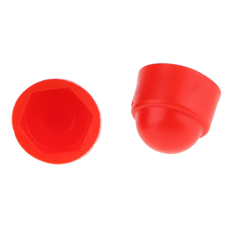 10Pcs Red Plastic Dome Hex Bolt Nut Protection Caps Cover M8 13 x 15mm