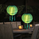 10inch LED Solar Lantern Waterproof Outdoor Hanging Decor Lamp (Light Blue)