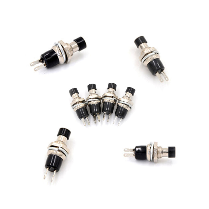 4pcs Mini Momentary Push Button Switch Black Reset button switch Lockles  Bj