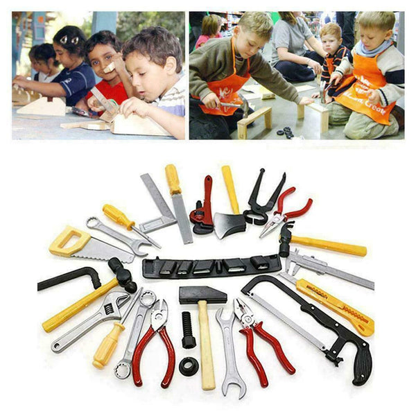 34 Pcs Repair Tools Set Baby Kids Boys Toys Craftsman Play Pretend Set E0X5