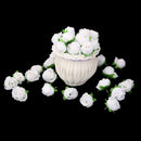 50 pcs 3cm Corolla Flower Head Artificial Rose House Wedding Decoration (Wh