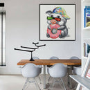 5D DIY Full Drill Diamond Painting Cool Pig Cross Stitch Embroidery Craft