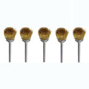 5PCS Shank Polishing Brass Wire Wheel Brushes Portable Rotary Cleaning New