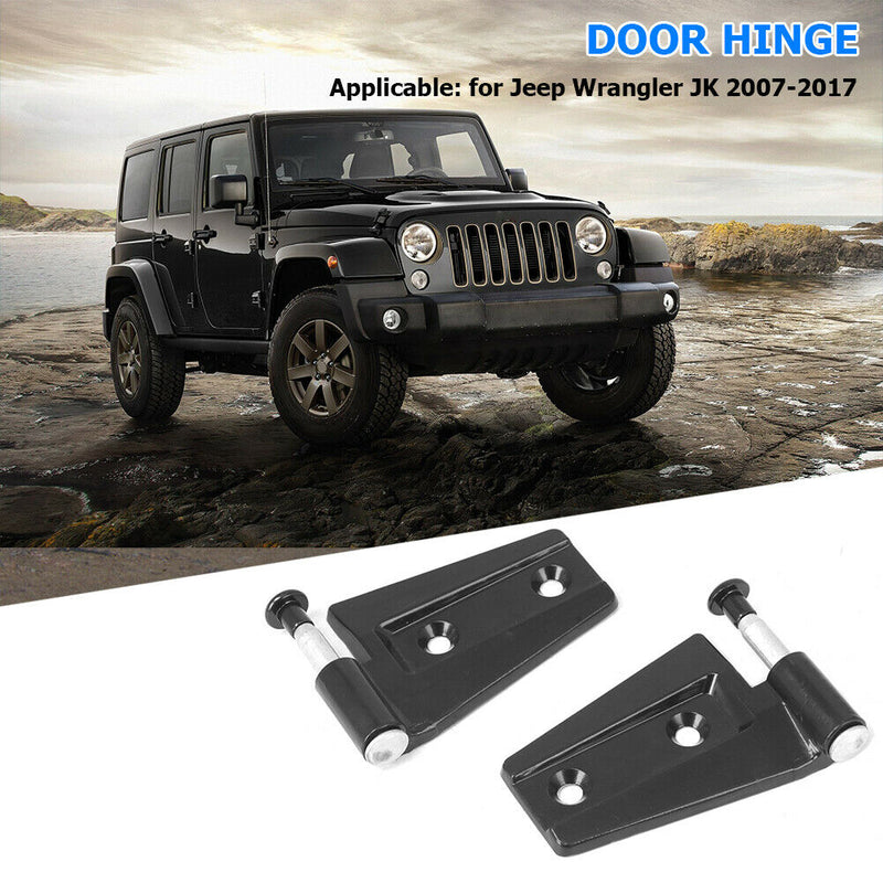 1 Pair Aluminum Alloy Replacement Door Hinge for Jeep Wrangler JK 2007-2017