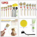 12pc Car Detailing Brush Kit Boar Hair Vehicle / Auto For Wheel Set Clean C2W2