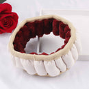 3Pcs/set Winter wine red warm plush car steering wheel cover handbrake cover FU