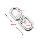 Pair 6mm Hike Climing Accessory Stainless Steel Rotation Quick Hook Buckles