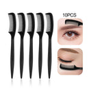 10 Pieces Plastic Mini Eyebrow Trimming Shaping Combs Brushes Makeup Black