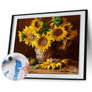 DIY Digital Painting By Numbers Sunflower Frameless Canvas Picture Wall Art